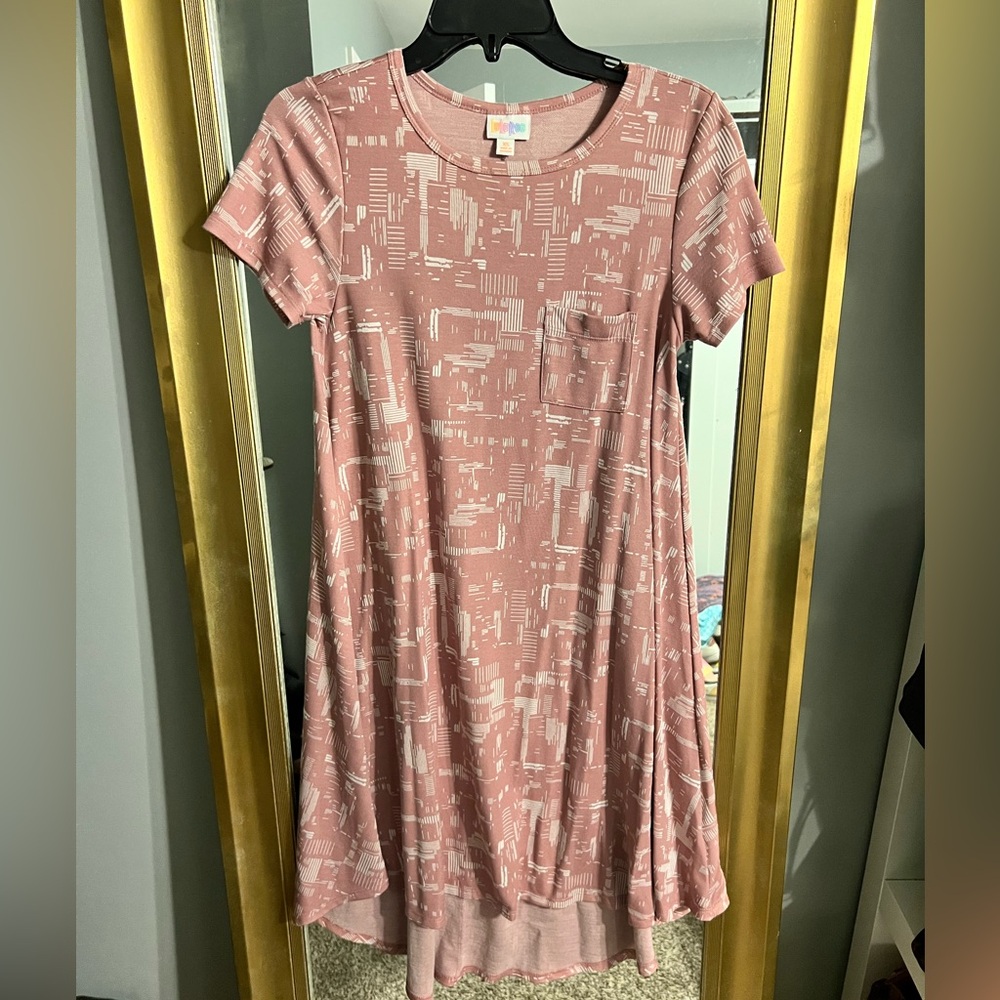 LuLaRoe Carly Pink A-Line Mini Dress